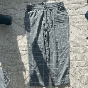 Anne Klein Gray Checkered Joggers
